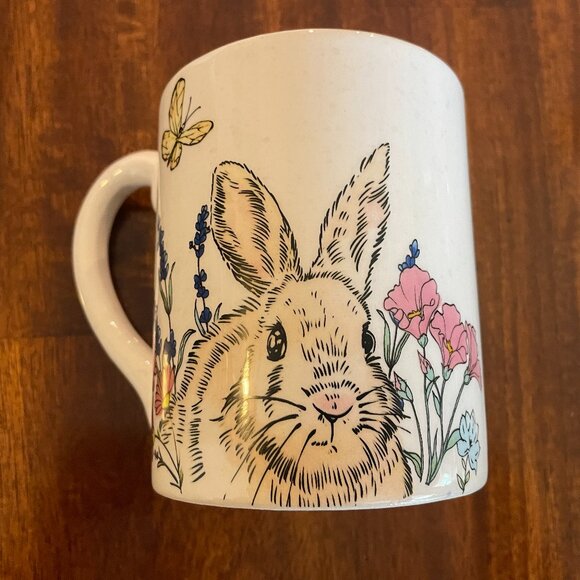 Spectrum Designz 2021 SD Bunny Rabbit & Yellow Butterfly Mug Cup 18 oz. - Picture 1 of 5